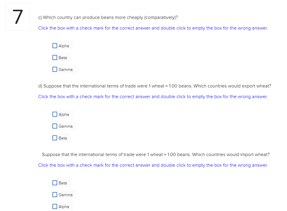 below. PRODUCTIVITY PER WORKER | | wheat | Beans | [ Alpha