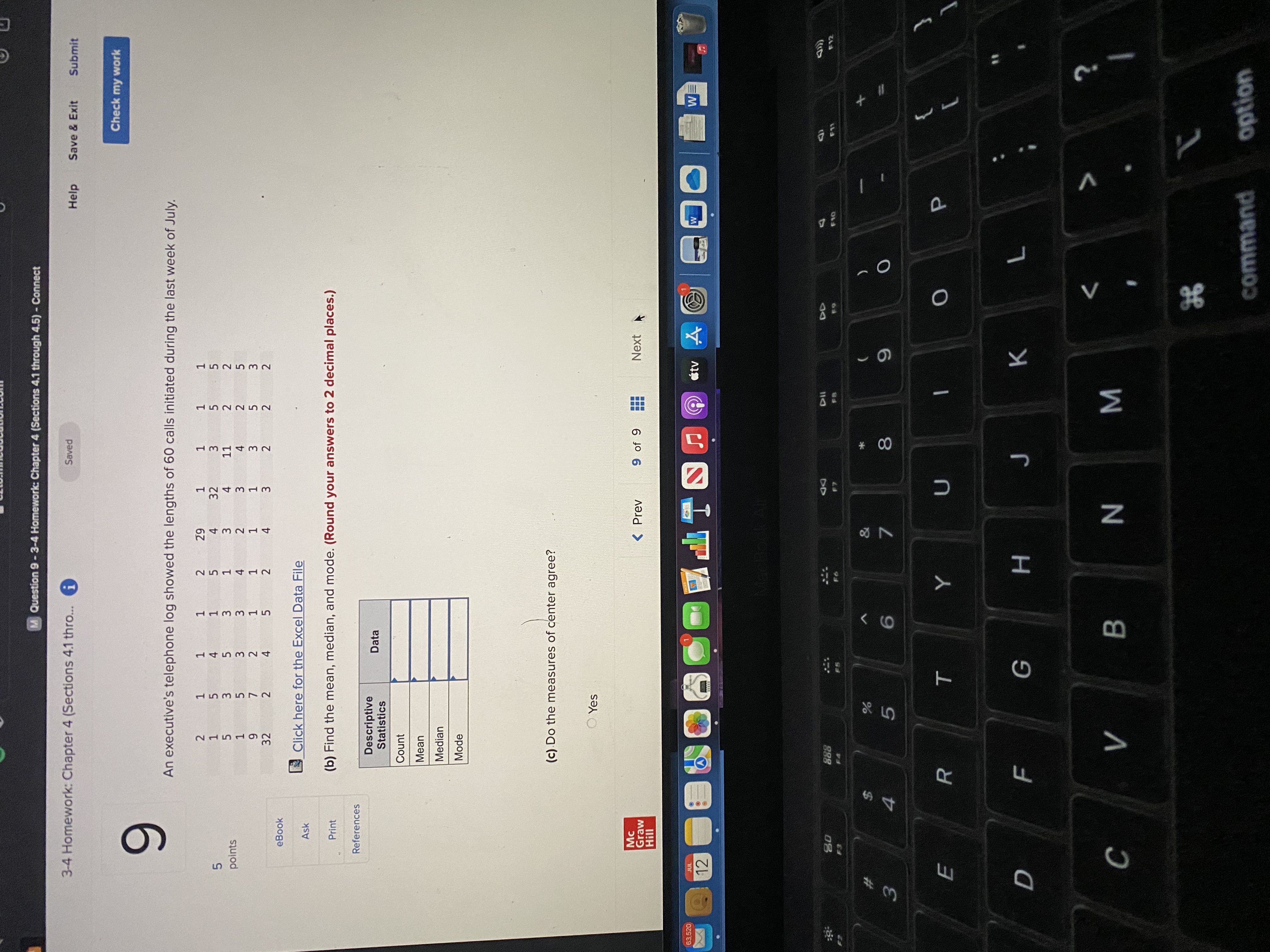 M Question 9 - 3-4 Homework: Chapter 4 (Sections 4.1 through