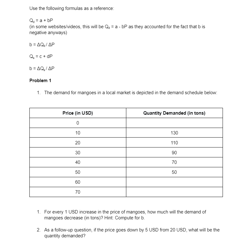 Use the following formulas as a reference: Q. = a +