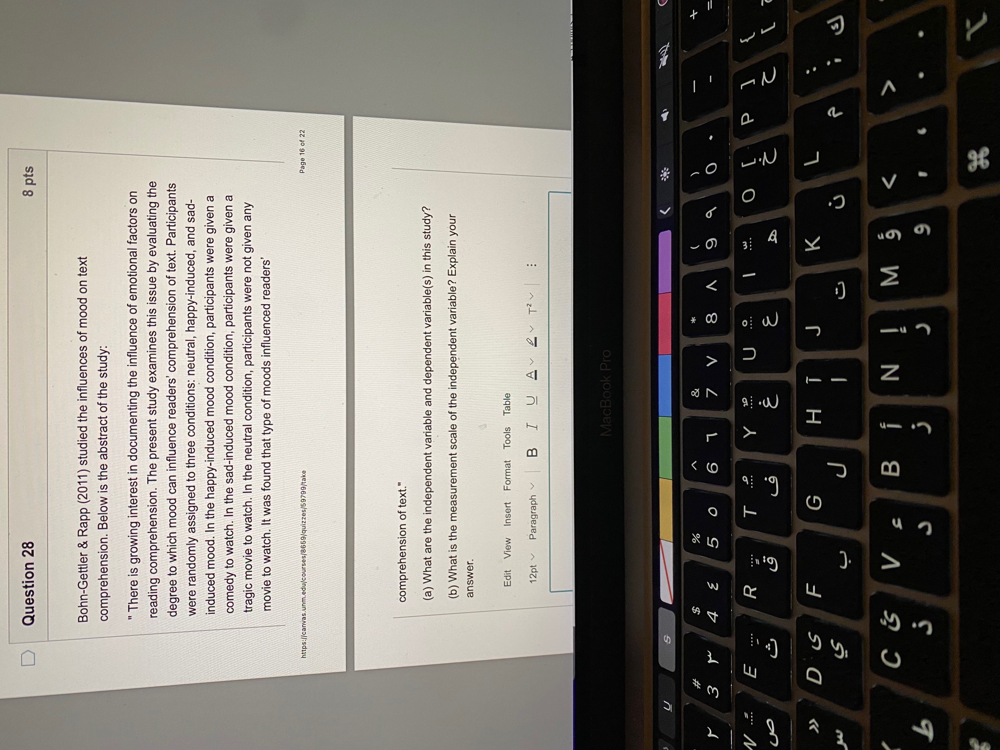 D Question 28 8 pts Bohn-Gettler & Rapp (2011) studied the