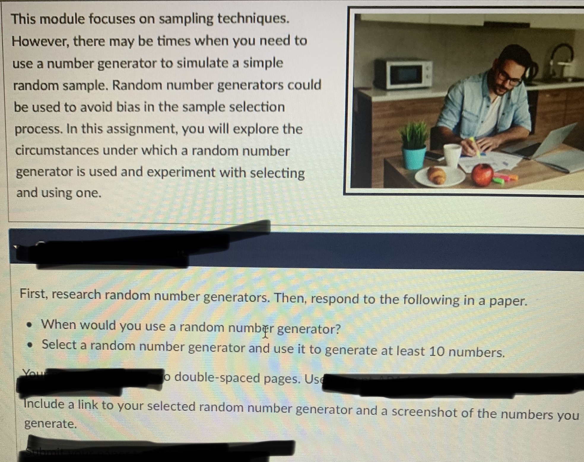 Originality plz This module focuses on sampling techniques. However, there may be