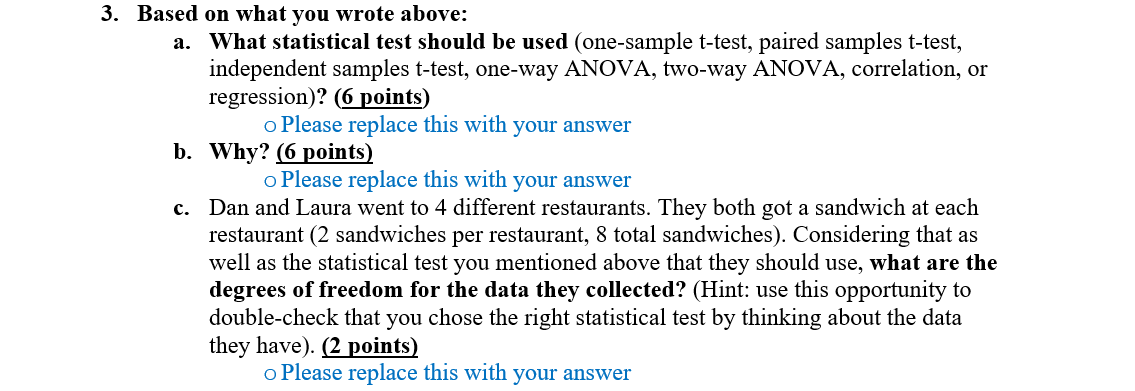 3. Based on what you wrote above: C. Mat statistical test