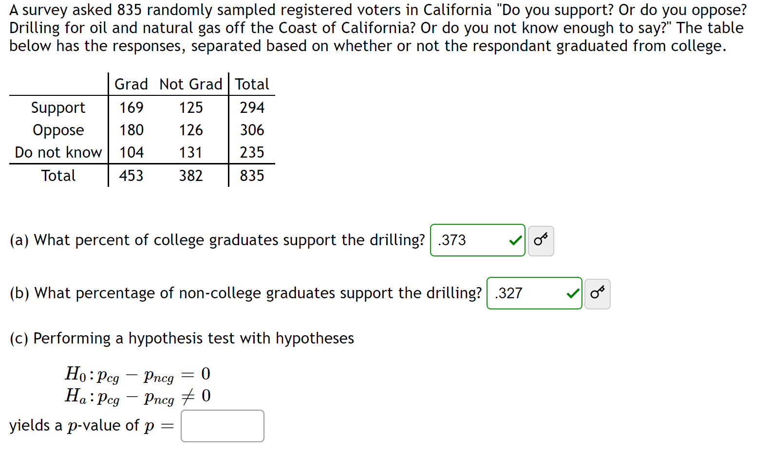 Need help figuring out how to do Part C, please. A survey