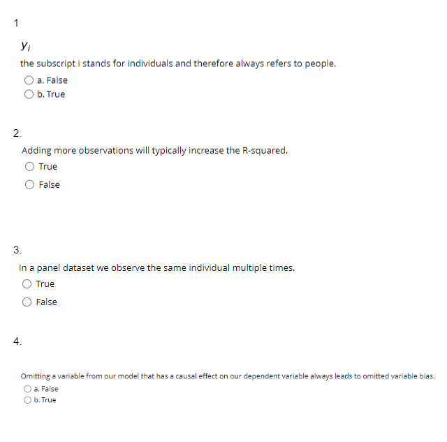 yi the subscript i stands for individuals and therefore always refers