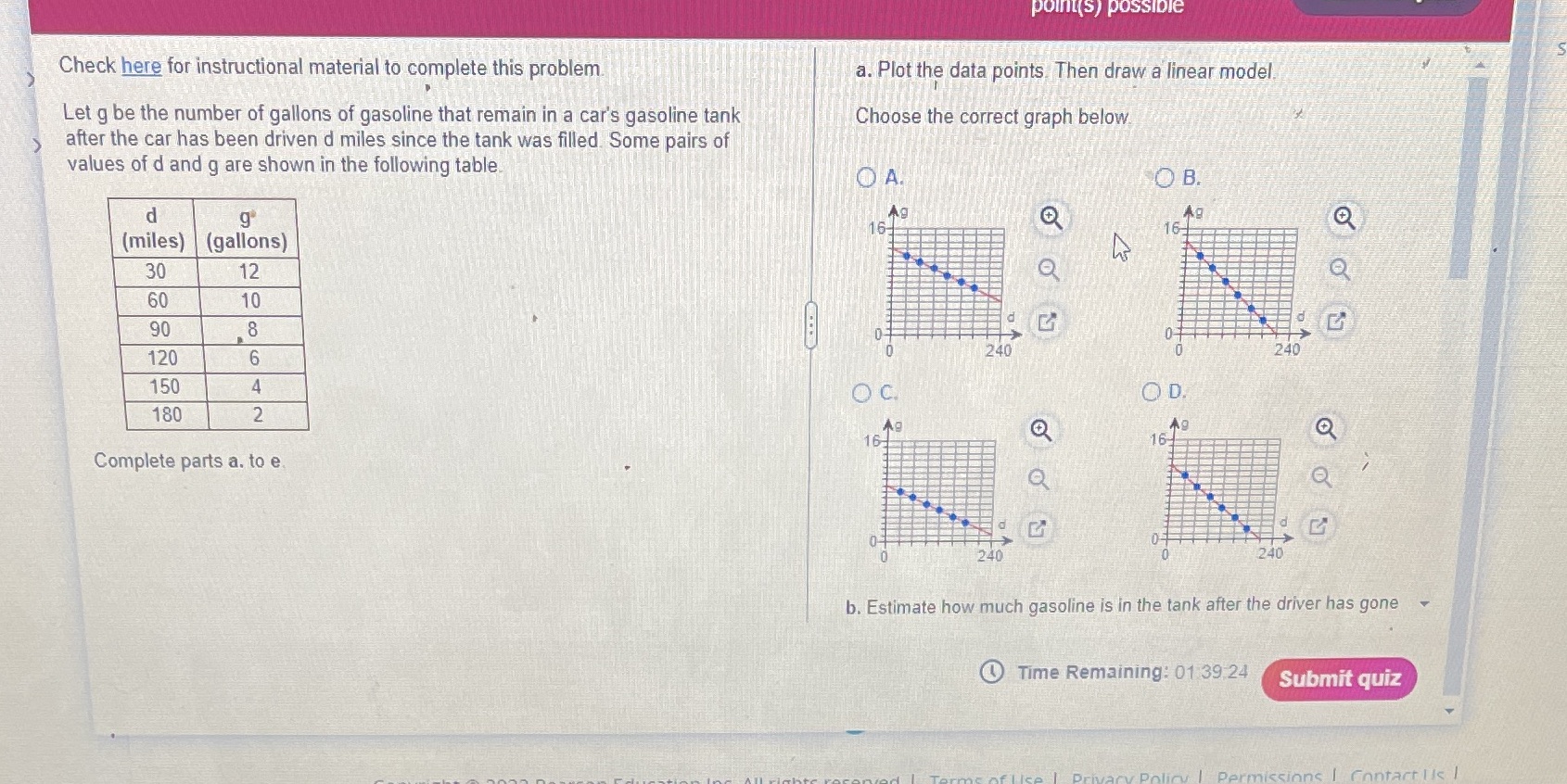  point(s) possible Check here for instructional material to complete this problem