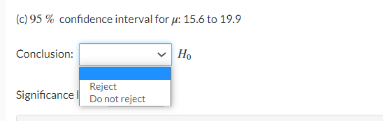 H = 21 vs Ha: # # 21 (a) 95 % confidence