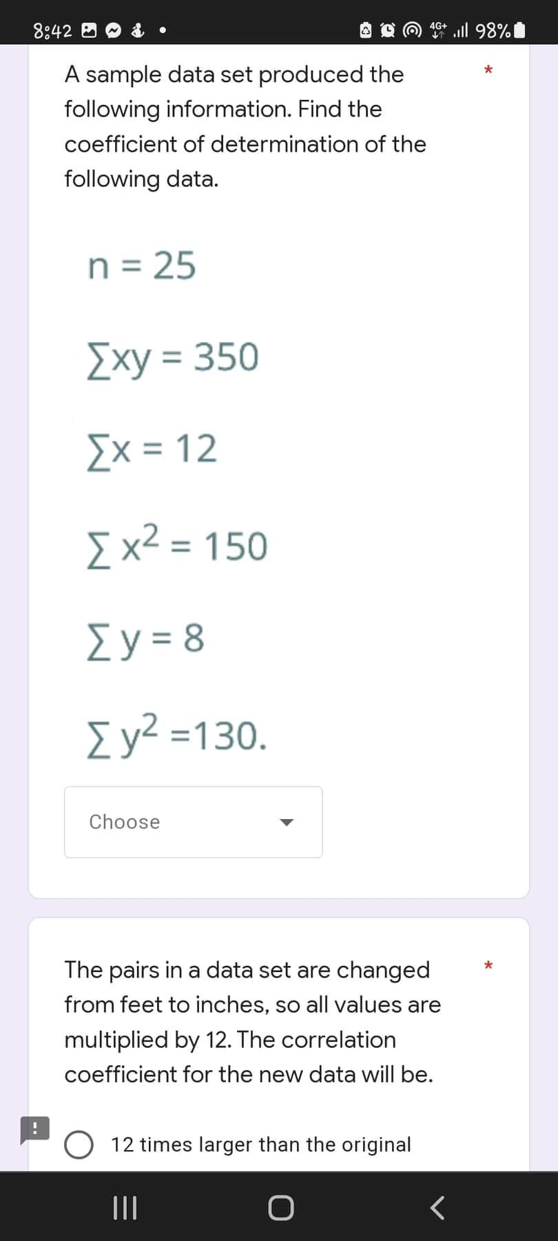  8:42 B & 6 9 4 1 98% A sample data