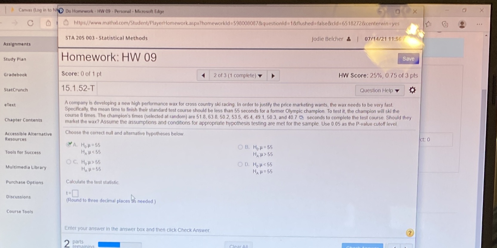 Help Canvas (Log in to NIP) Do Homework . HW 09 -