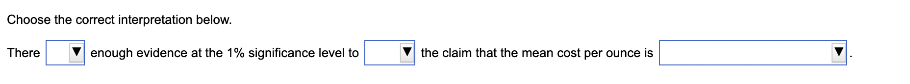 the cost per ounce (in dollars) for a random sample of toothpastes