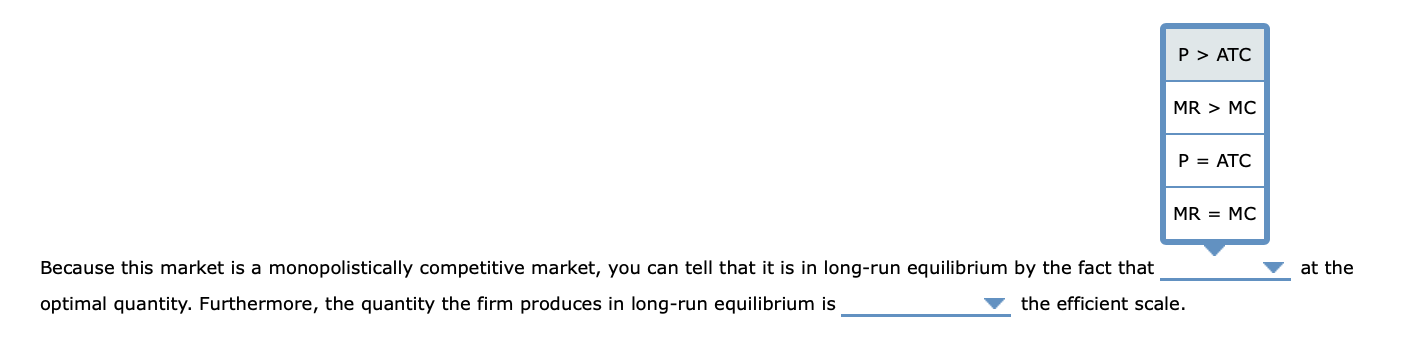 a firm produces polo shirts in a monopolistically competitive market. The following