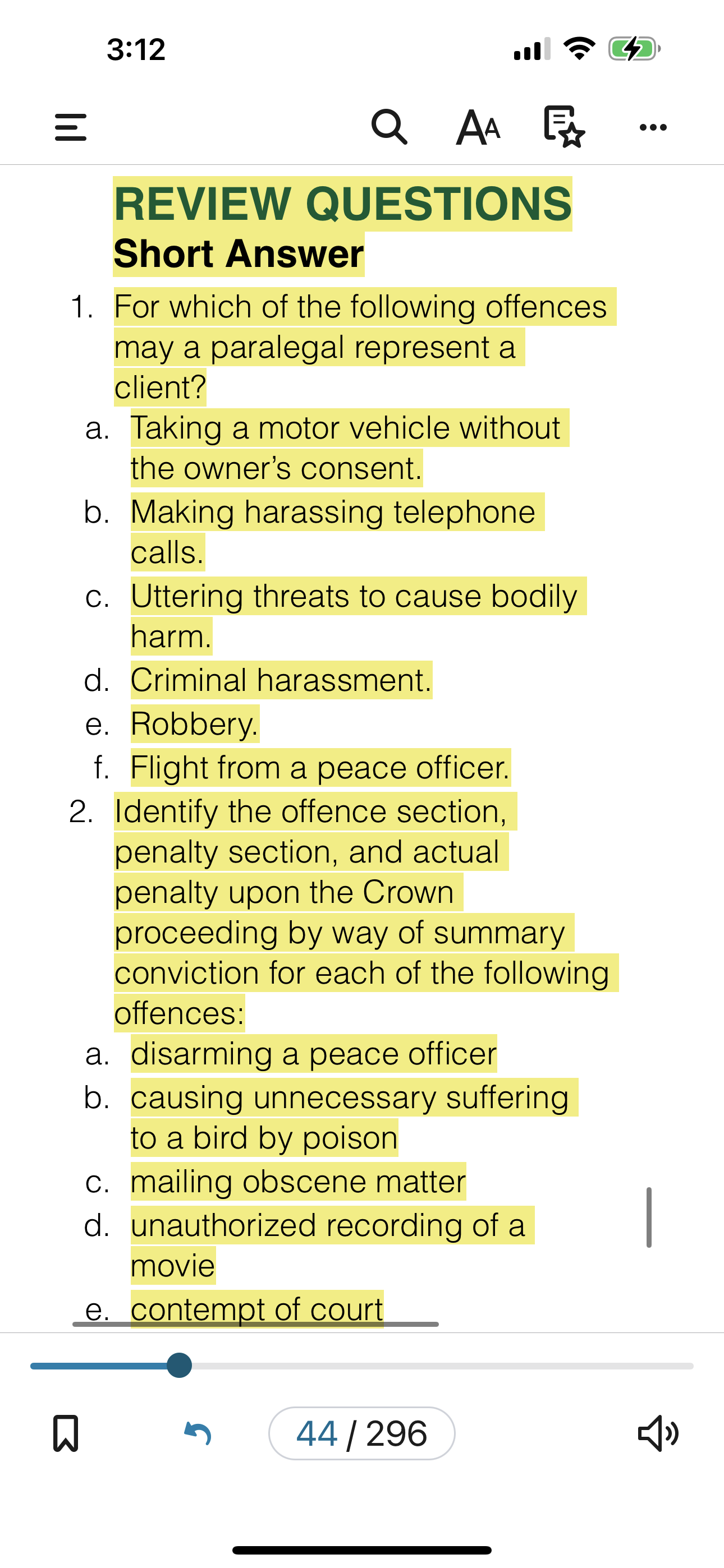  3:12 III ? *' QAAe REVIEW QUESTIONS Short Answer 1. For