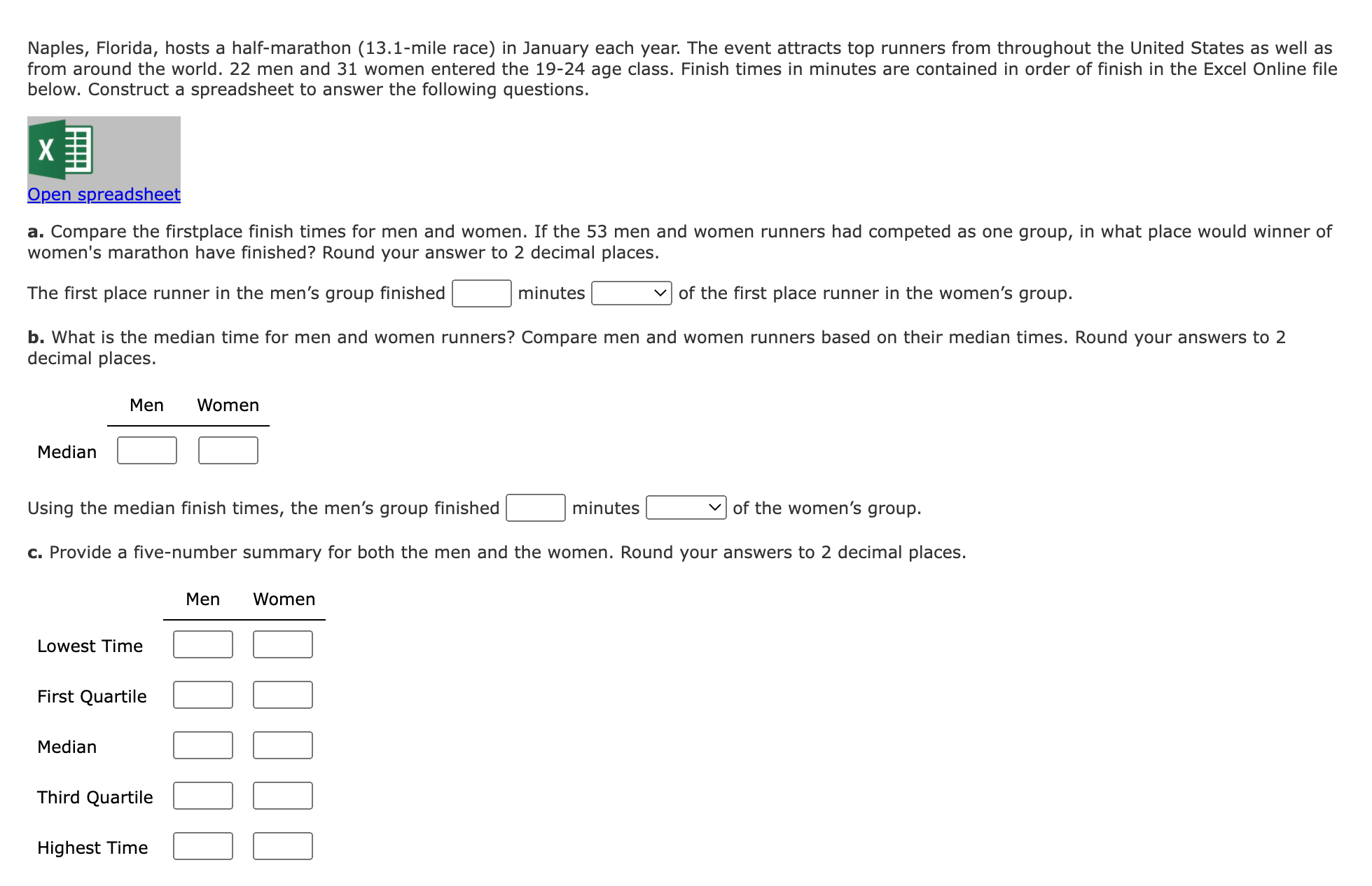 spreadsheet. F I J D E G H Men Women Formula Part