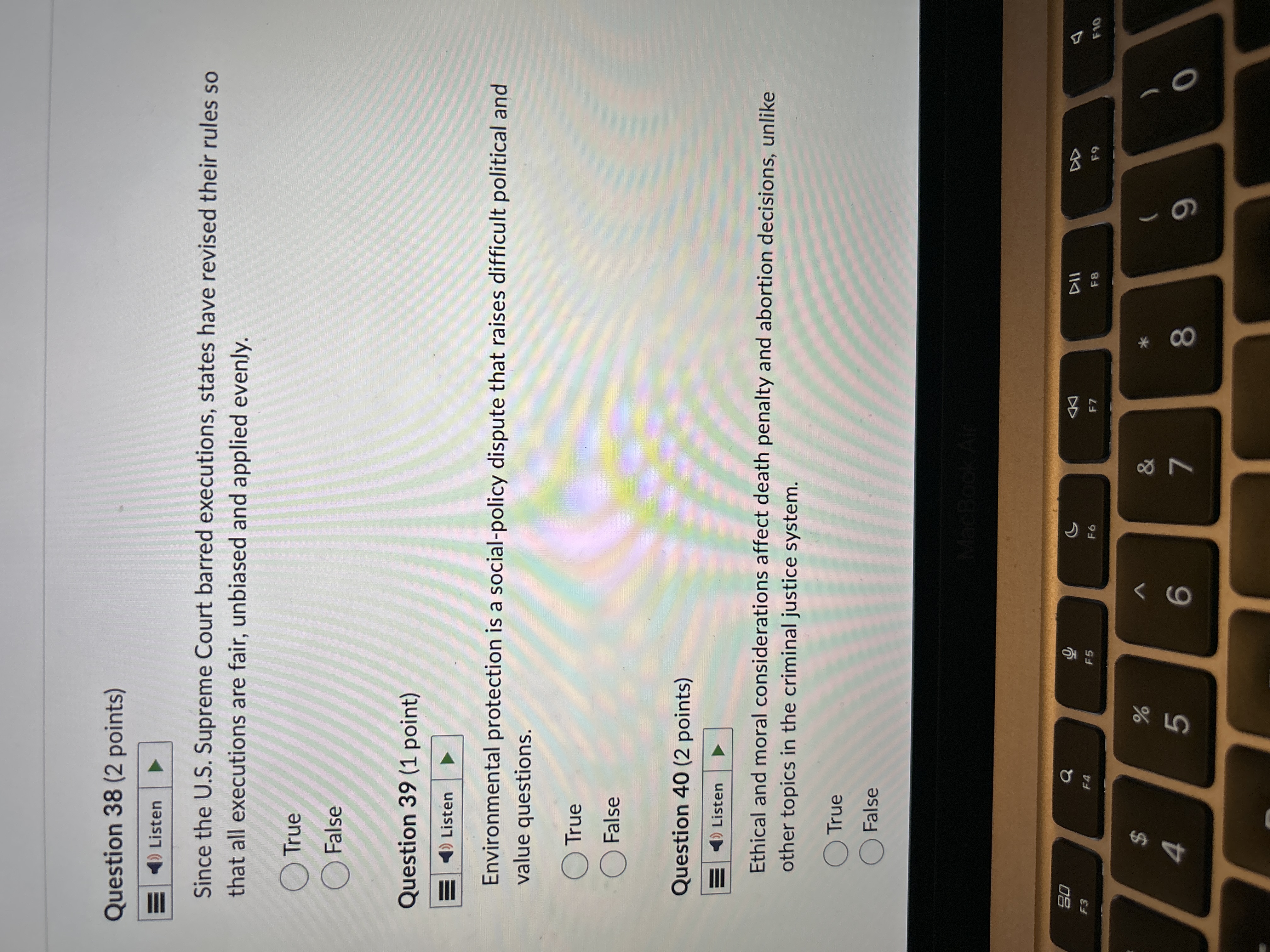  Question 38 (2 points) ) Listen Since the U.S. Supreme Court