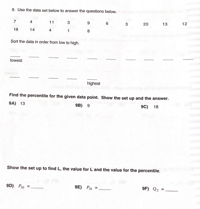 given data point. Show the set up and the answer. 6A) 19
