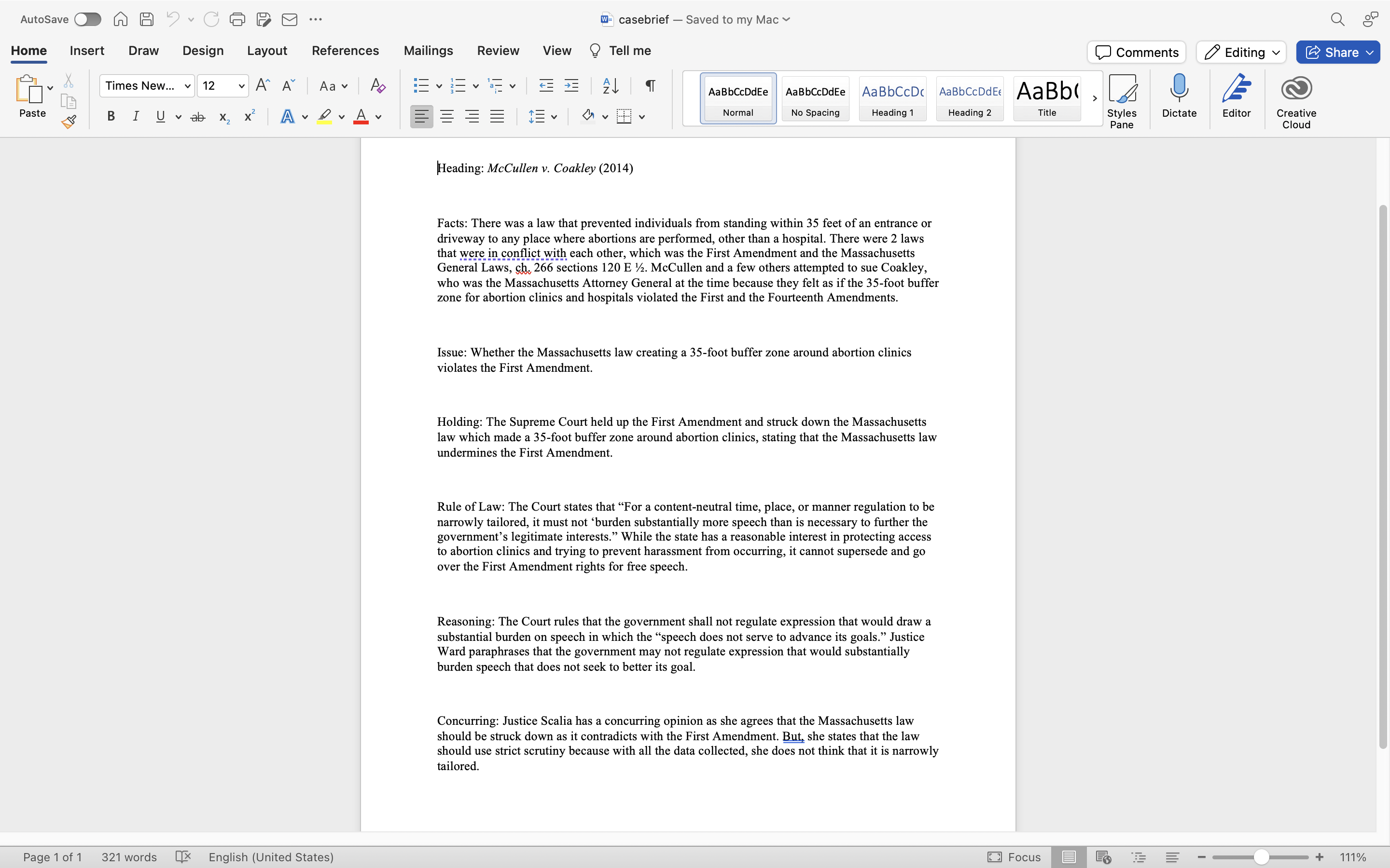 @- casebrief Saved to my Mac v Autosave D () 3