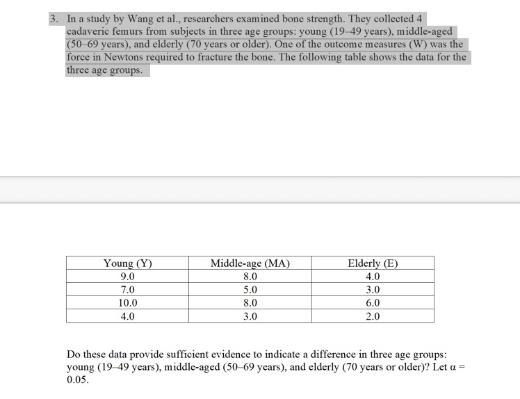 Question 3 3. In a study by Wang et al., researchers examined