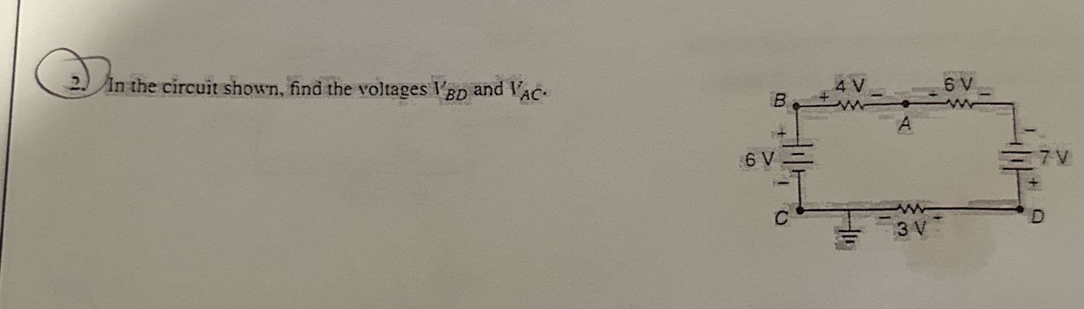 please help find the voltages In the circuit shown, find the voltages