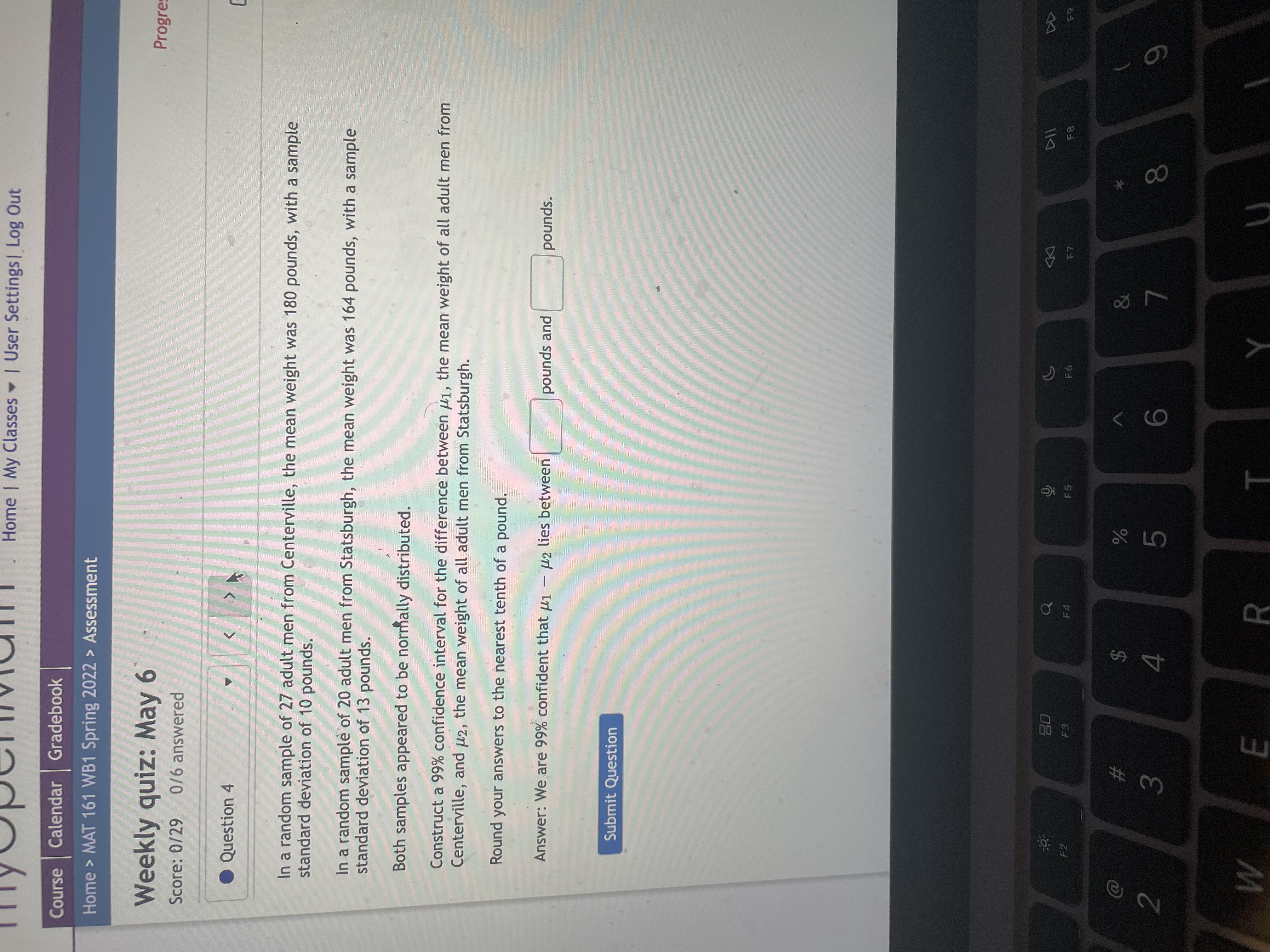 Out Course Calendar Gradebook Home > MAT 161 WB1 Spring 2022 >