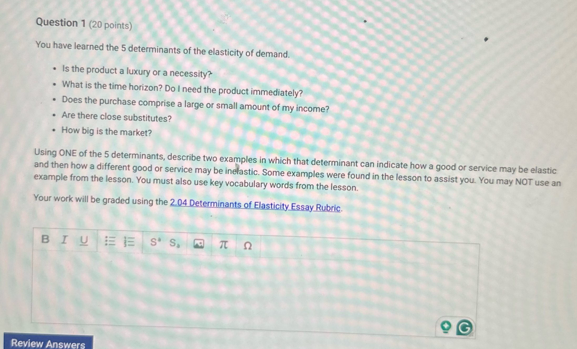 only 3 paragraphs. aboout 2 examples about how a good or service