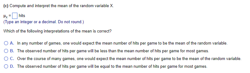 represents the number of hits a baseball player obtained in a game