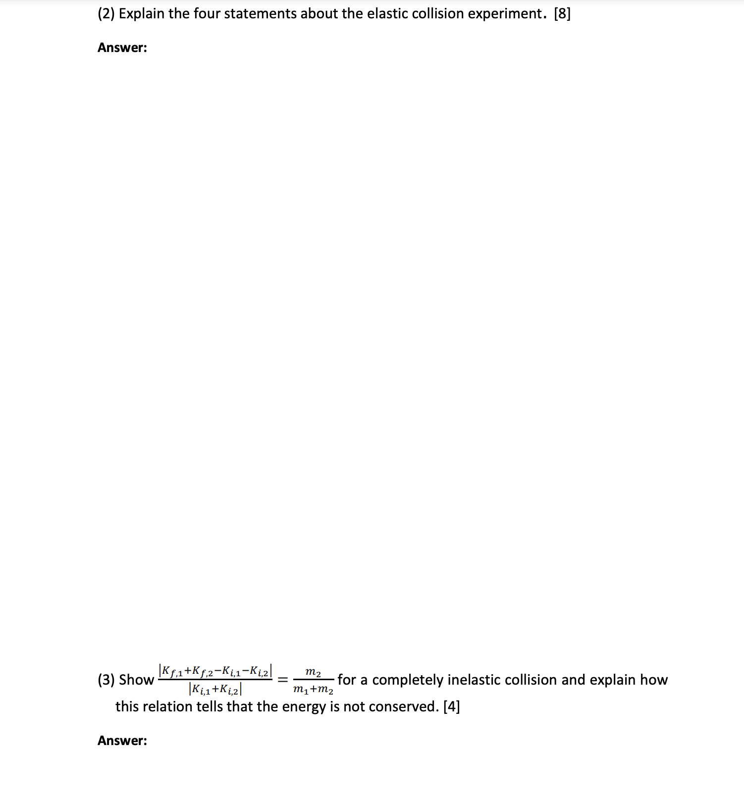 V1,f and V2,f are measured for two types of collision, as shown