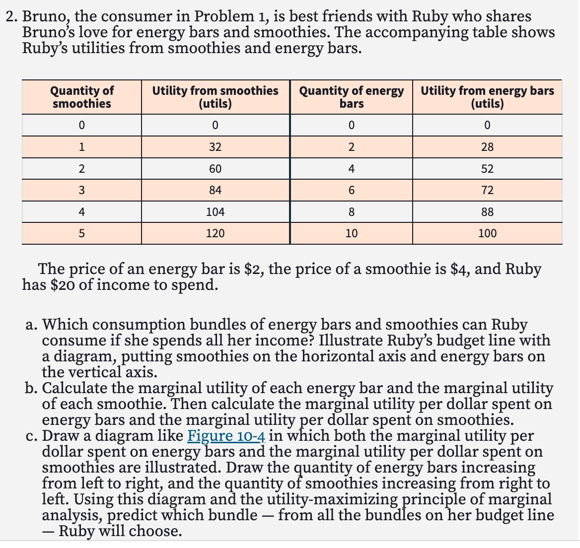  2. Bruno, the consumer in Problem 1, is best friends with