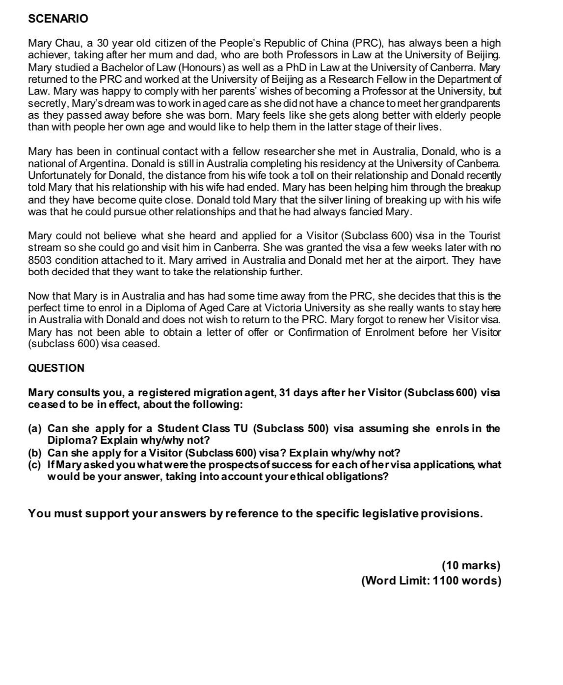 Need references and bibliography as well with this answer SCENARIO Mary Chau,