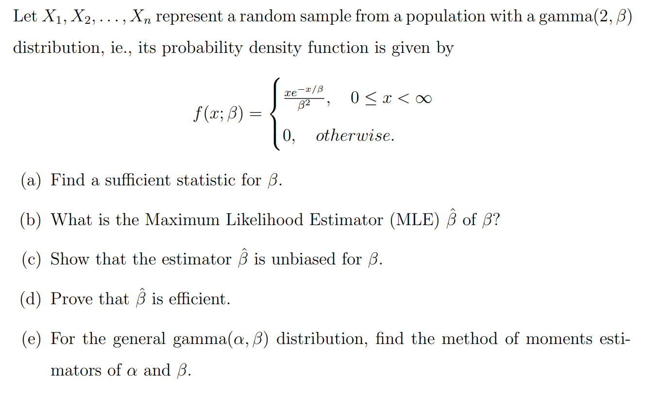 Let X1, X2, ..., Xn represent a random sample from a