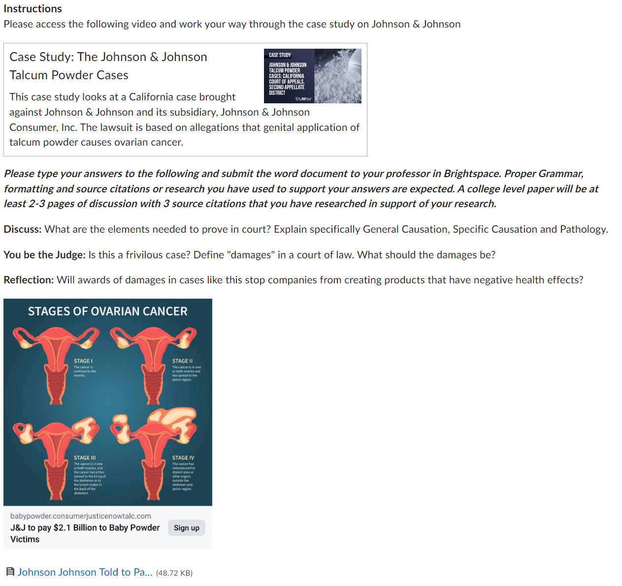 Instructions Please access the following video and work your way through