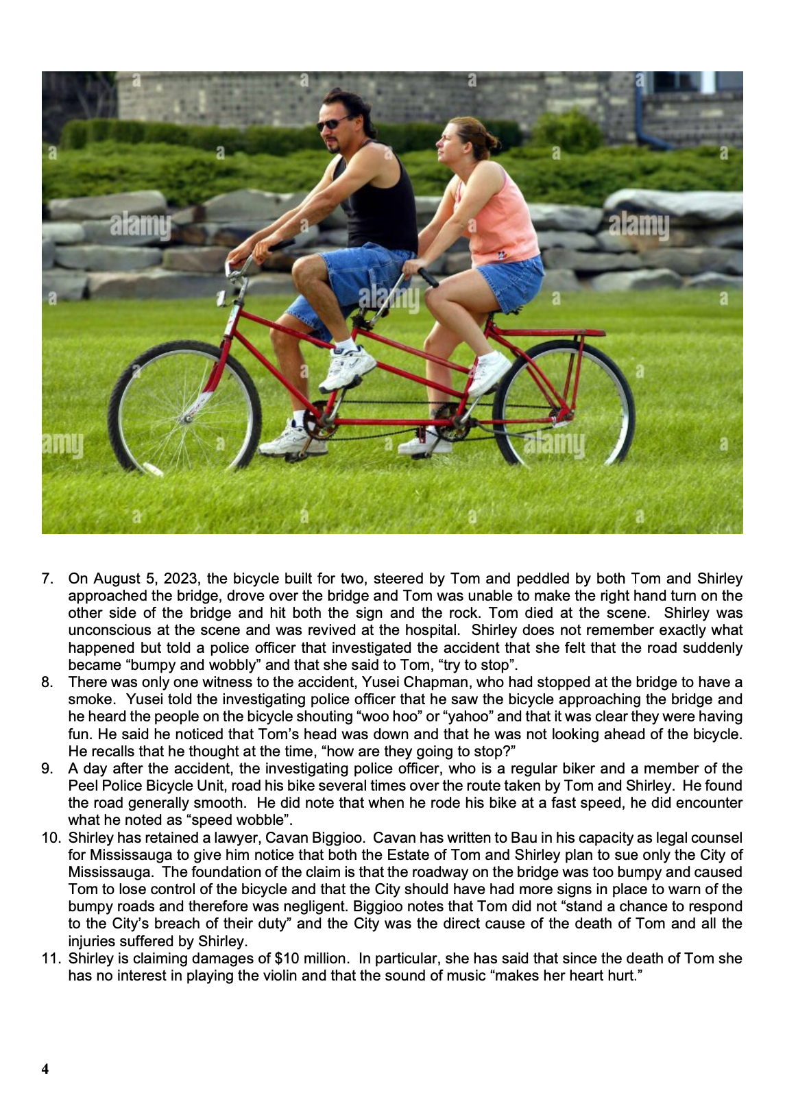 Mississauga ("City"), Legal Department. The department that you work in is lead