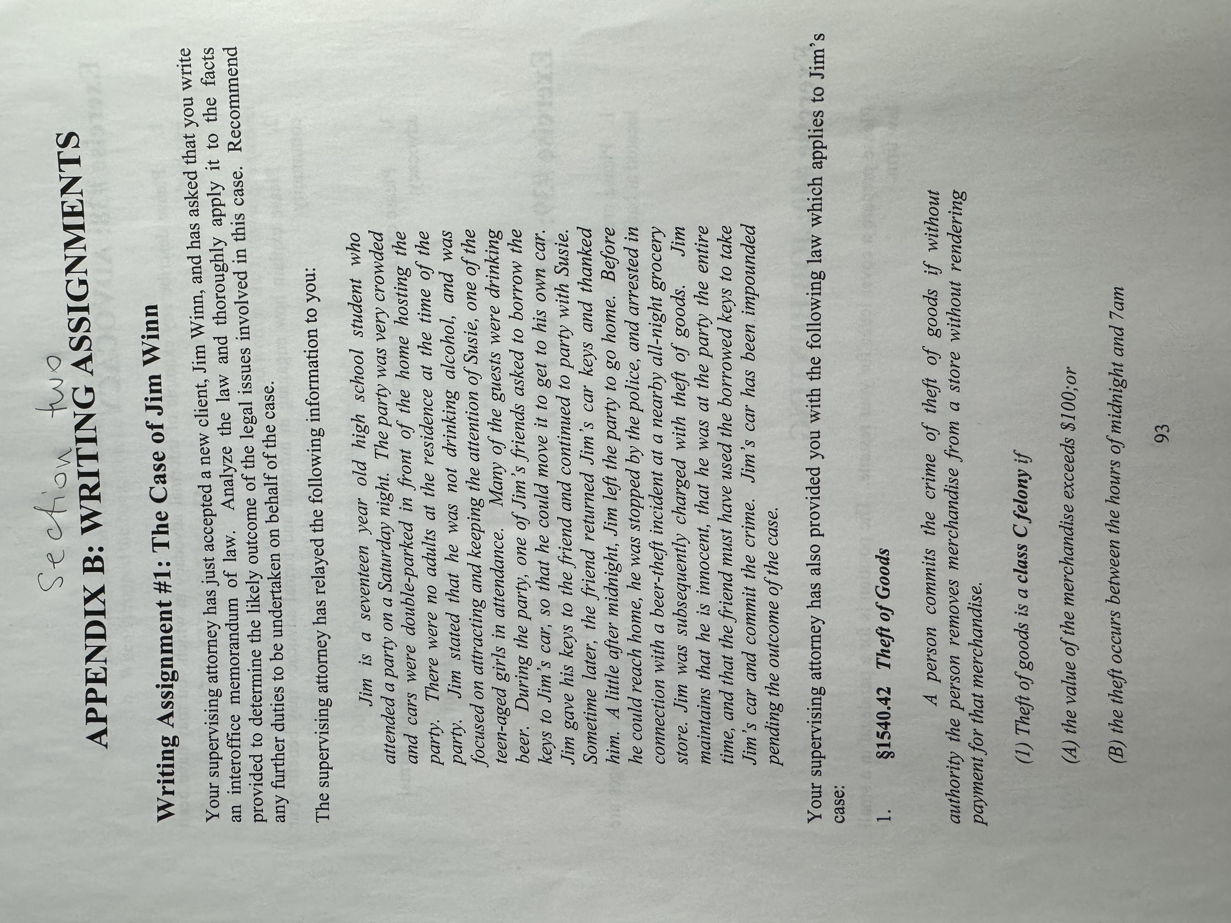 Directions:Read the facts fromWriting Assignment #1 in Appendix B in the Workbook.Based