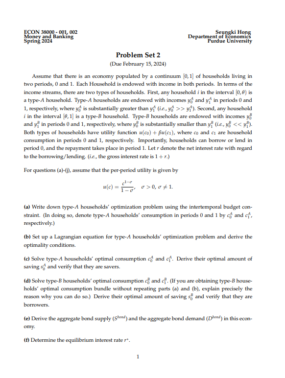 Explain the economic reason why. (h) When goes down, how does the