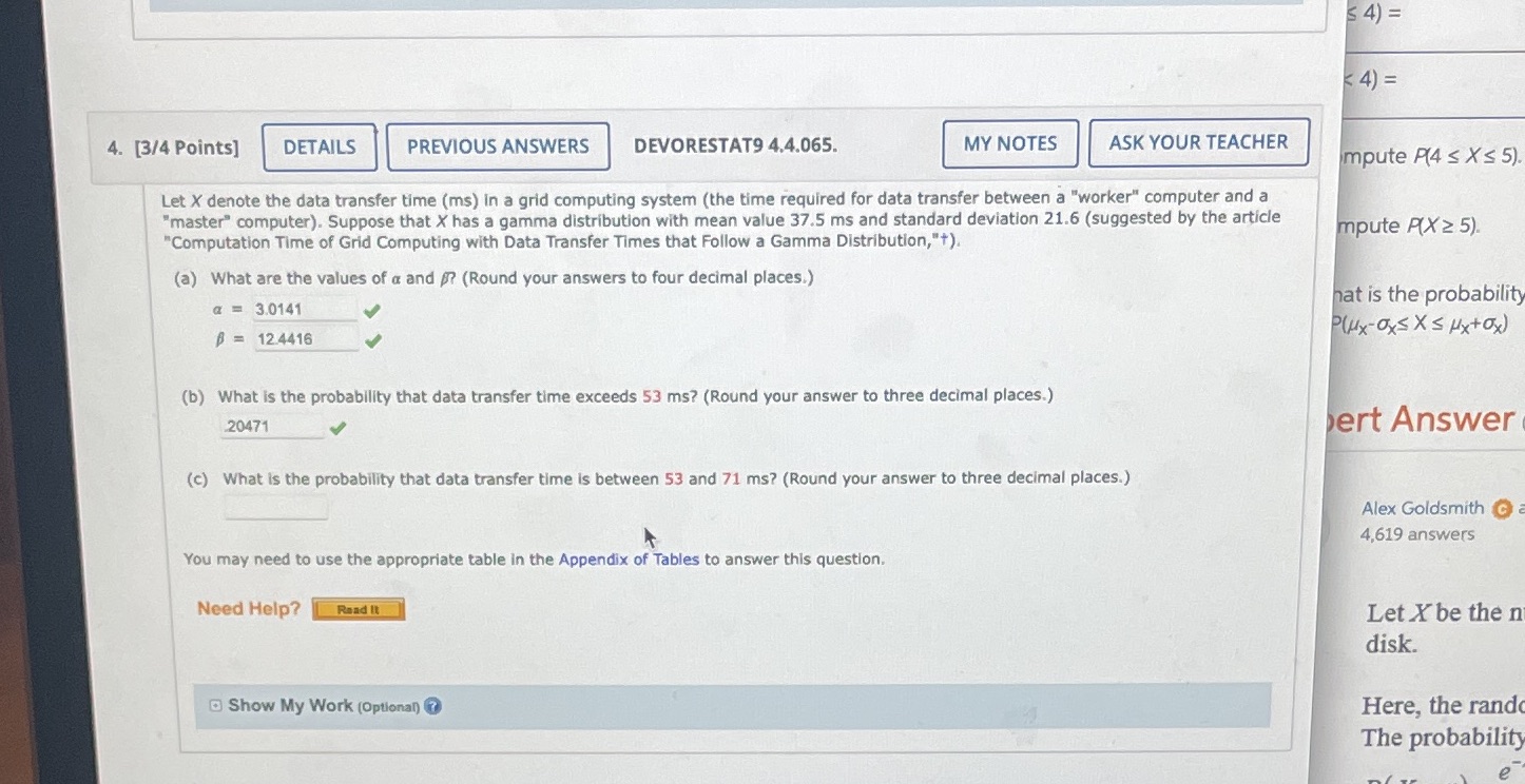 4. (3/4 Points) PREVIOUS ANSWERS DETAILS DEVORESTAT9 4.4.065. MY NOTES ASK YOUR
