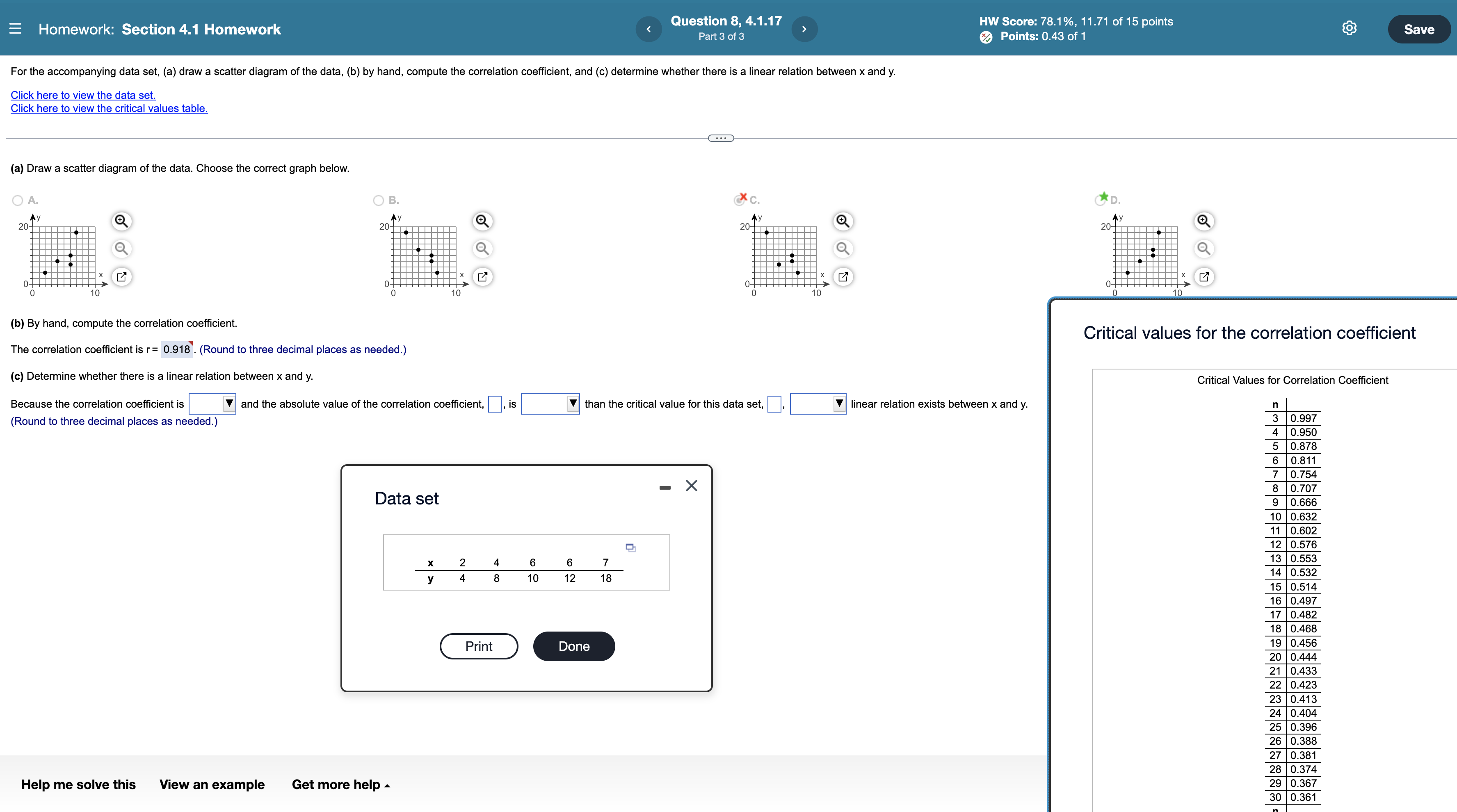  = Homework: Section 4.1 Homework Question 8, 4.1.17 HW Score: 78.1%,