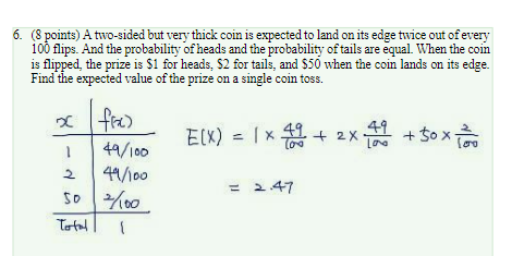 How did the answer shown in the screenshot below arrive at 49/100