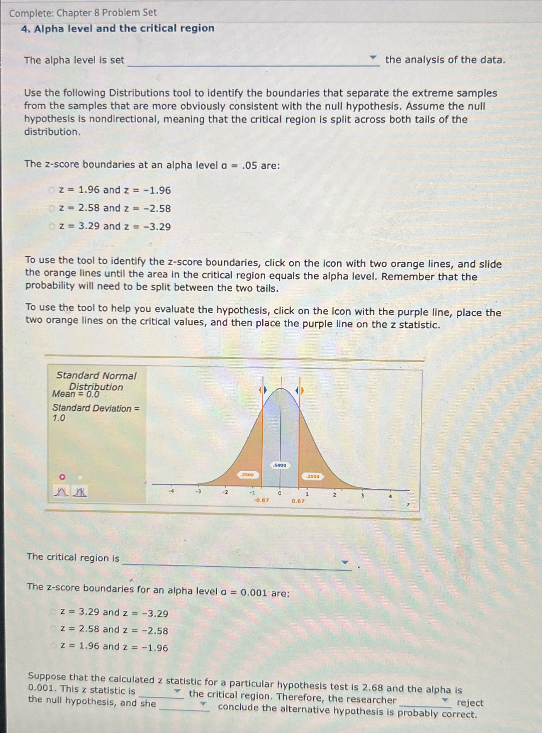 Question 4: answer all please Complete: Chapter 8 Problem Set 4. Alpha