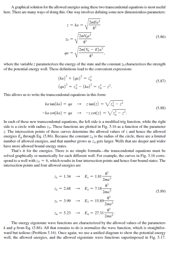 accordingly.)5.5 0 FINITE SQUARE WELL Now let's make the problem a little
