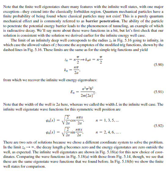 instead of infinite. We still assume that the well is square, which