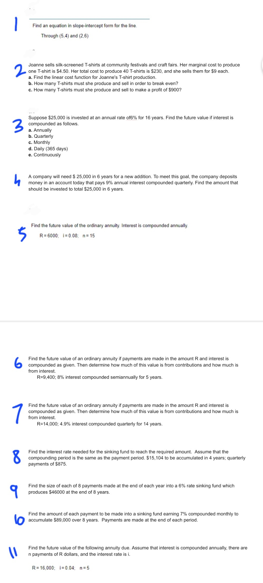 Statistics and Probability a. 3 5 .090\" \\\\ Find an equation it