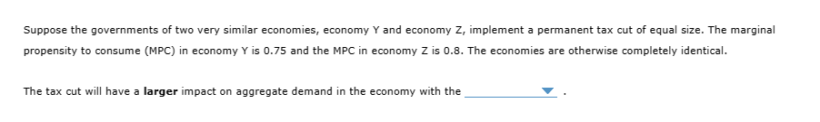 impact that a tax cut has on the economy. ? 130 O