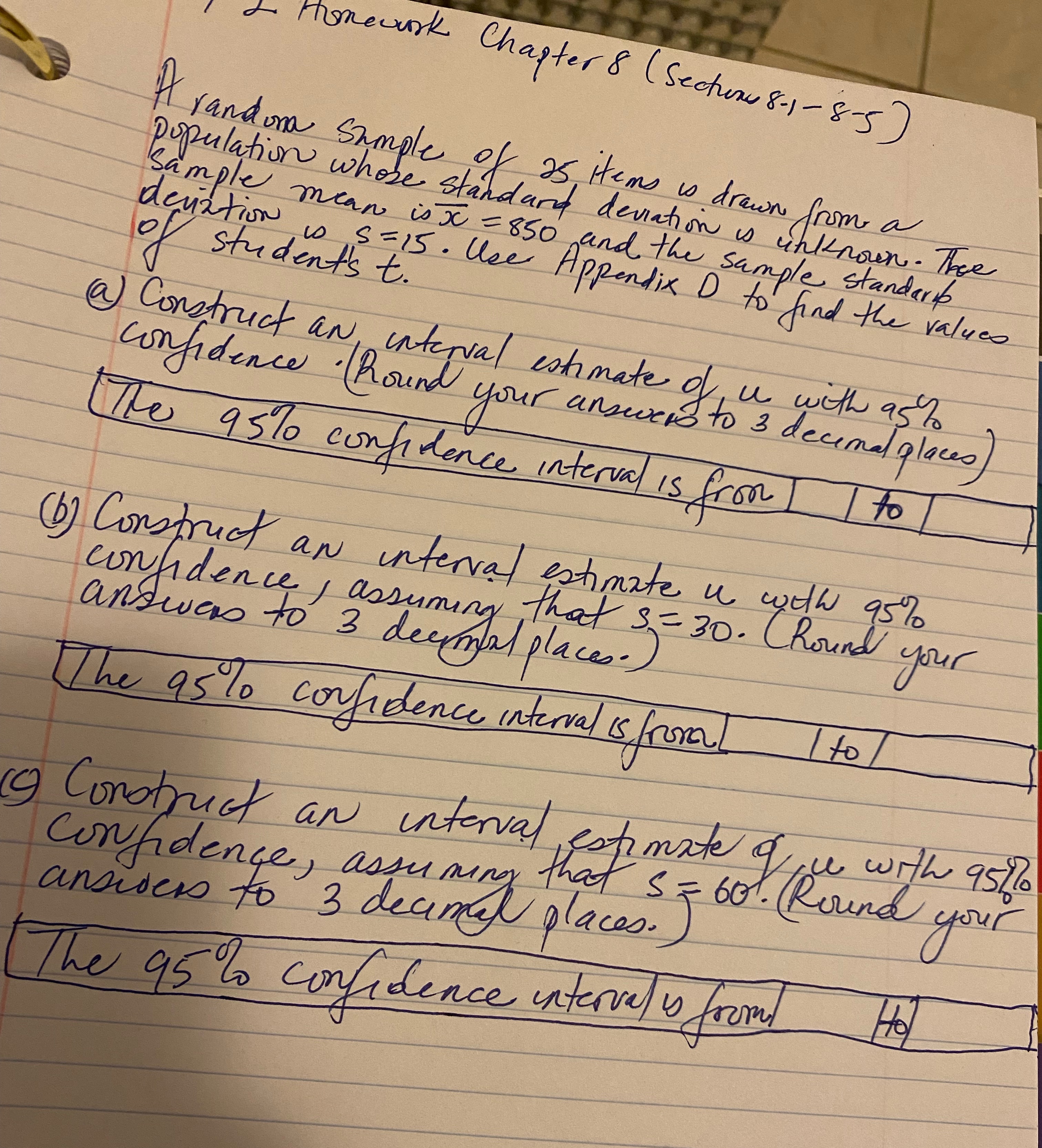  I Homework Chapter 8 ( Section 8-1 - 8-5 ) Hyandona