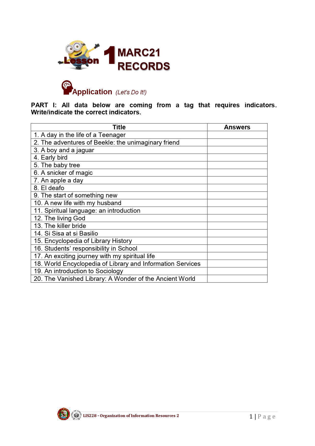 PART I: All data below are coming from a tag that requires