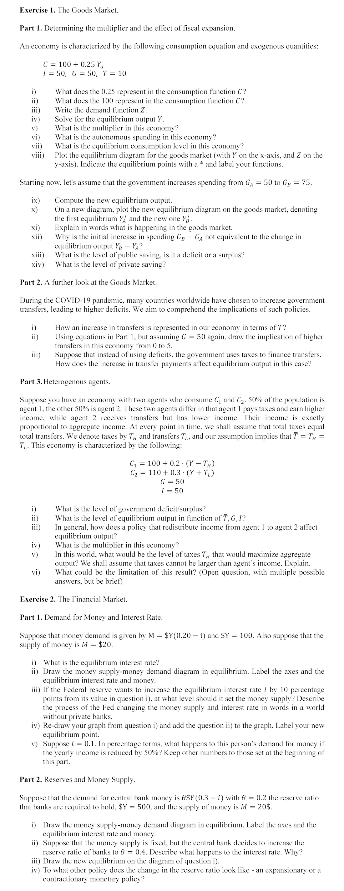 PLEASE SKIP PART 1 OF EXERCISE 1 AND ANSWER ALL QUESTIONS IN