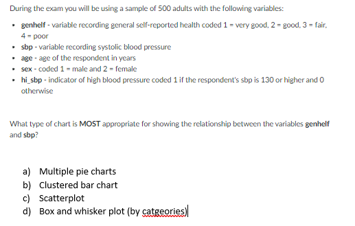 During the exam you will be using a sample of 500