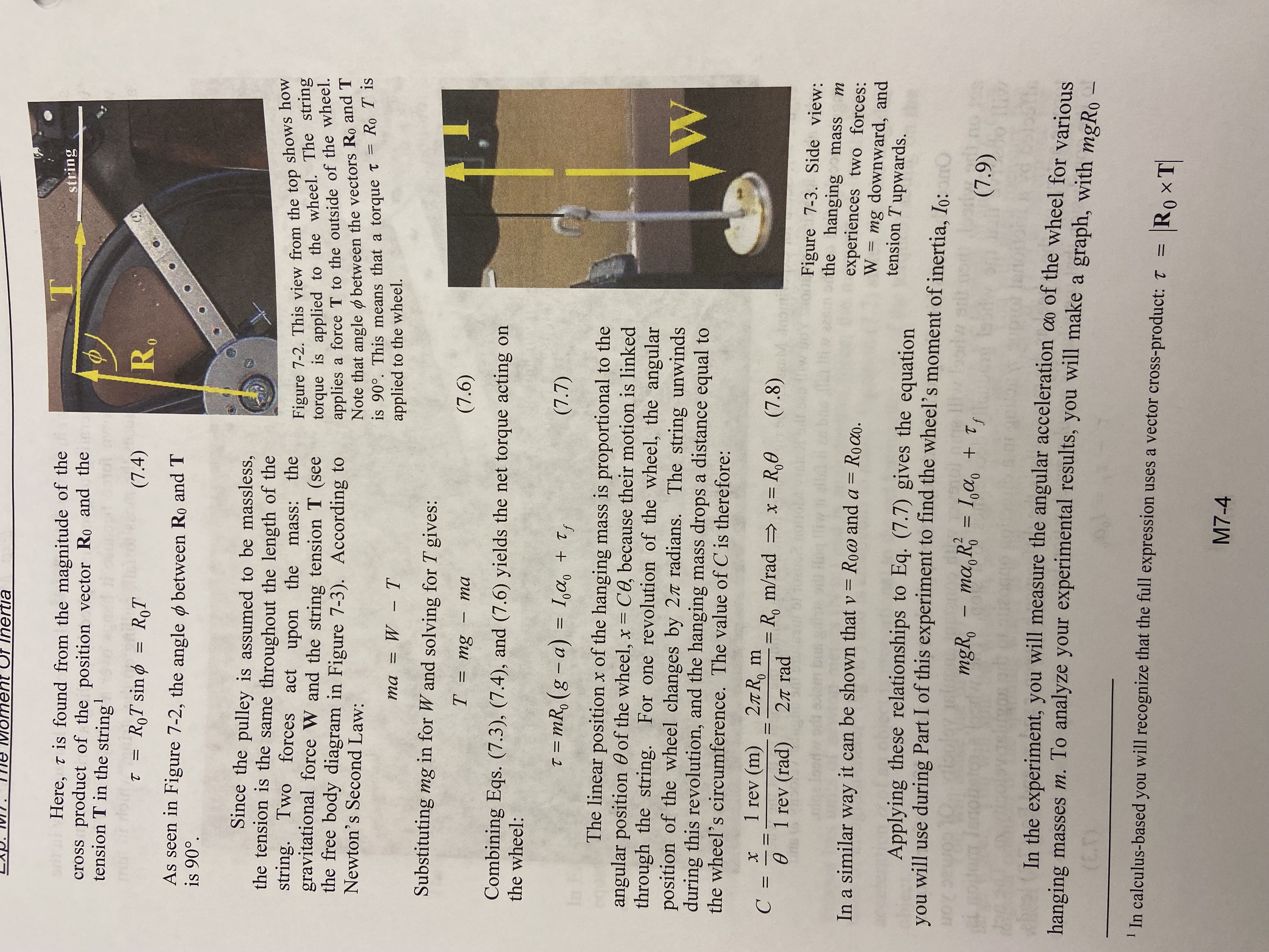 linear and rotational motion as shown in Table 7-1. Linear motion Rotational