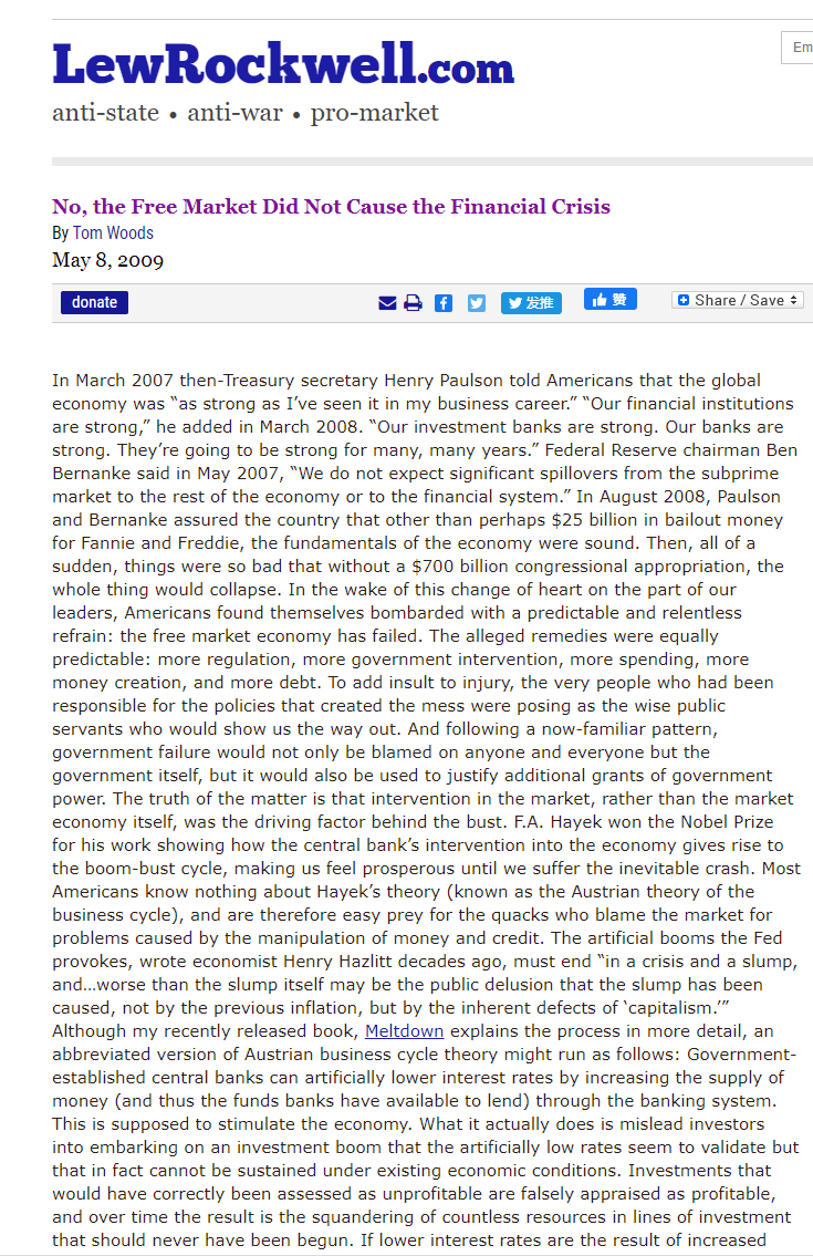 ANSWER THE FOLLOWING QUESTIONS BASED ON THE ARTICLE BY MR. THOMAS WOODS