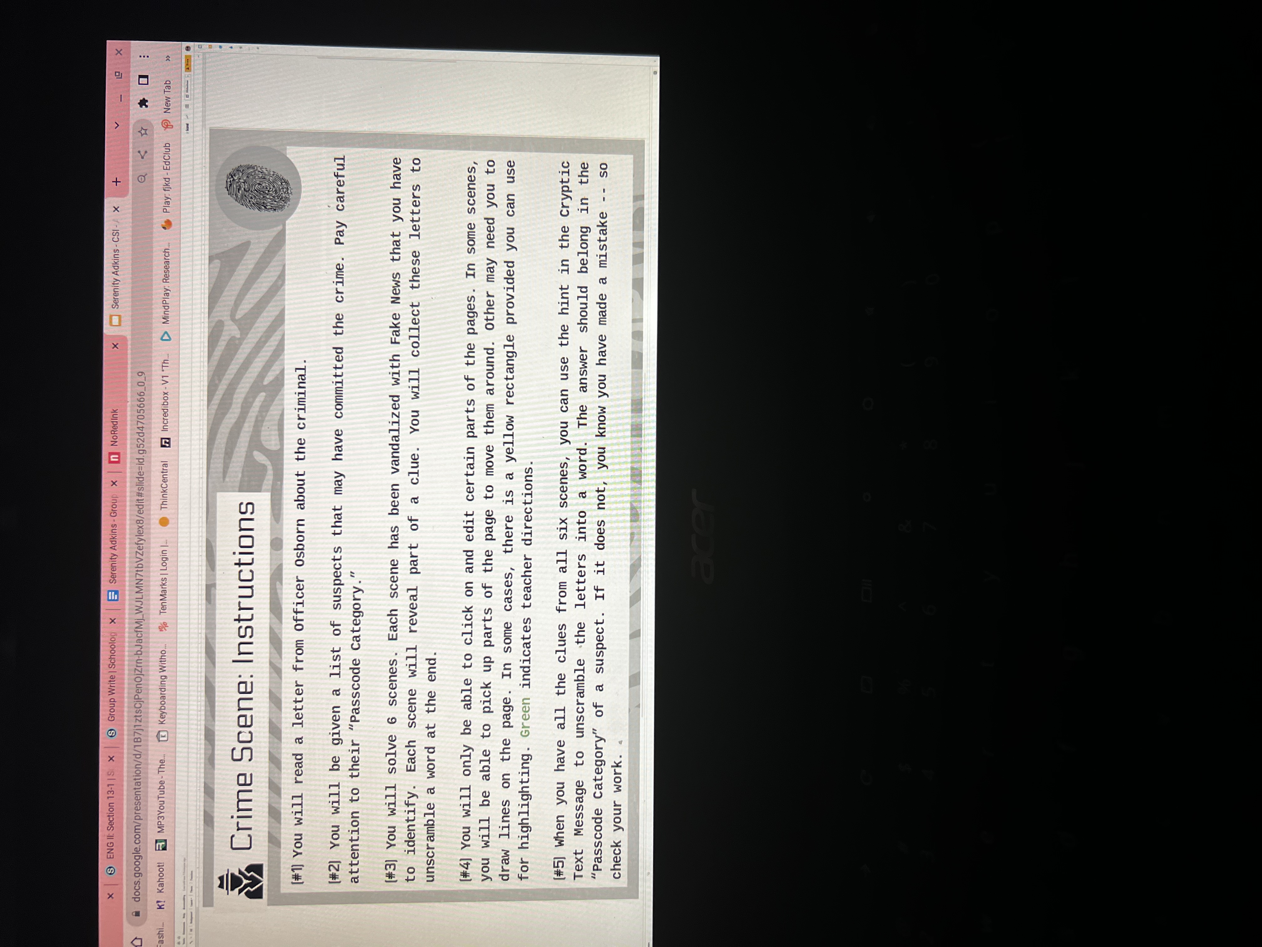 * Serenity Adkins - CSI- x + V I - EX docs.google.com/presentation/d/187j1ztsCjPenojZrn-bJacfMj_WJLMN7tbVZefylex8/edit#slide=id.g52d4705666_0_61