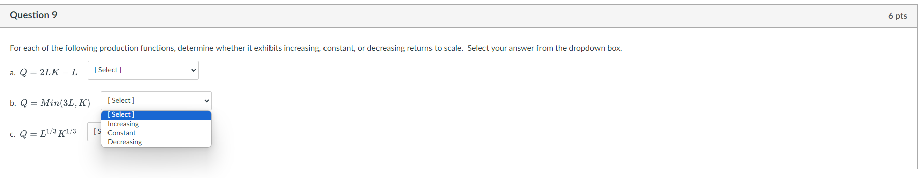 corresponding numbered fields below the table. Quantity FC VC TC AFC AVC
