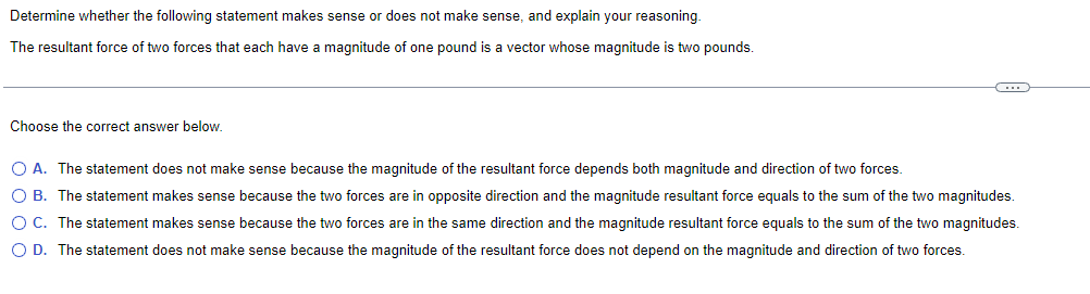 Determine whether the following statement makes sense or does not make