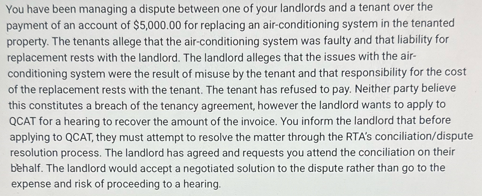 Using the scenario below outline what you need to do to prepare